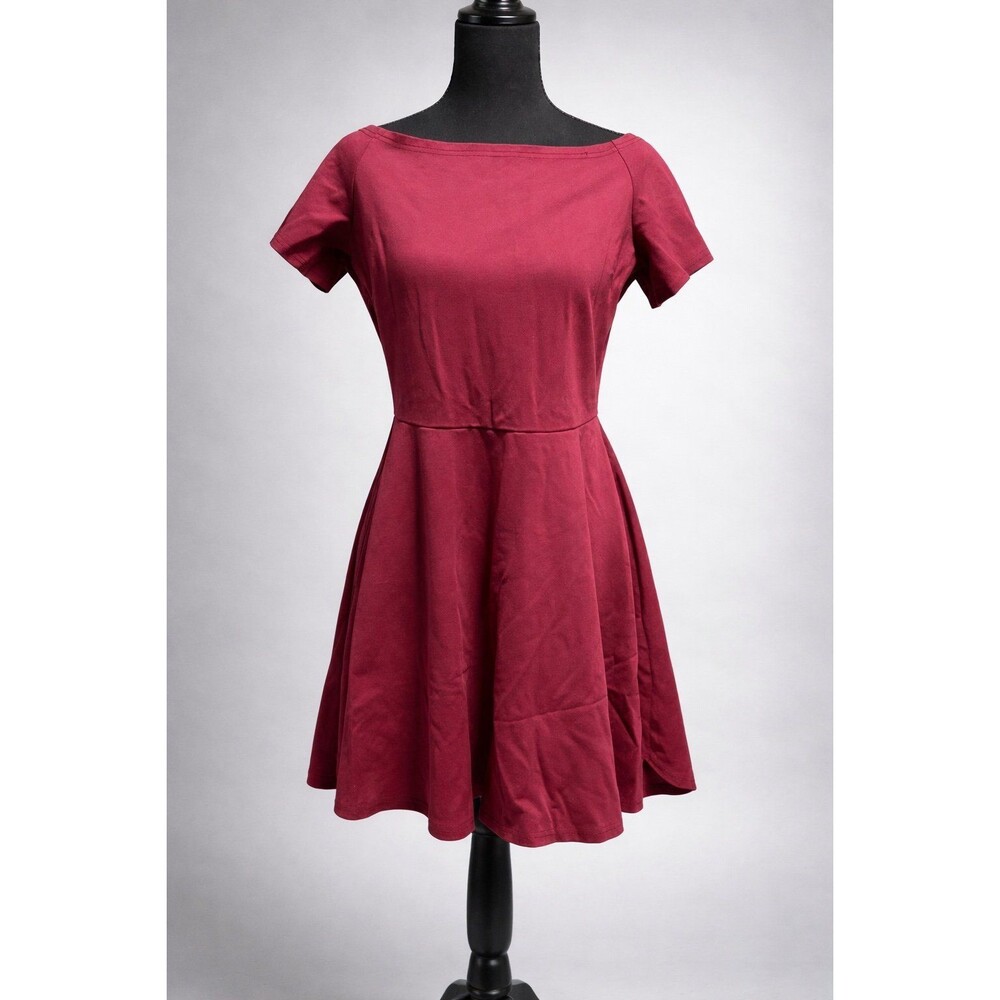Sarin Mathews Burgundy Skater Dress XL